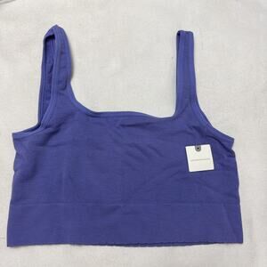 NWT Anthropologie Seamless Square next Crop Tank Blue ( Purple) Size S/M